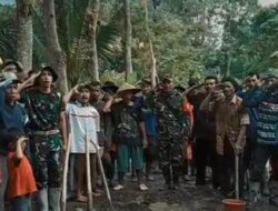 Memperingati HUT RI ke 79 Th Satgas TMMD ke 121 Kodim 0622/Kab. Sukabumi kibarkan Bendera Merah Putih bersama masyarakat
