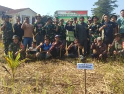 Selamatkan Lingkungan Satgas TMMD Ke-121 Kodim 0622/Kab. Sukabumi Laksanakan Penghijauan