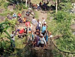 Jembatan Penghubung Tiga Desa di Kecamatan Kabandungan Diperbaiki, Masyarakat Bersyukur