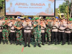 Menjaga Kondusifitas, Dandim 0622/Kab. Sukabumi dan Kapolres melaksanakan Apel gabungan