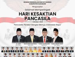 DPRD KABUPATEN SUKABUMI MENGUCAPKAN SELAMAT MEMPERINGATI HARI KESAKTIAN PANCASILA 1 Oktober 2025  “PANCASILA PEREKAT BANGSA MENUJU INDONESIA RAYA”