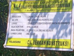 Disperkim Sukabumi Bangun Jalan Lingkungan di Desa Cicareuh Kades Sambut dengan Syukur dan Ucapakan Terima Kasih