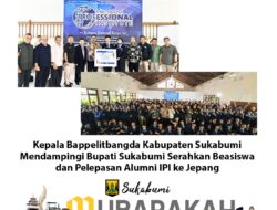 Kepala Bappelitbangda Kabupaten Sukabumi Mendampingi Bupati Sukabumi Serahkan Beasiswa dan Pelepasan Alumni IPI ke Jepang
