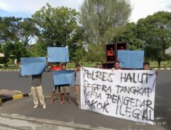 KNPI HALUT Demo di Polres Halut dan Kantor Bupati Halut terkait rokok ilegal dan PT. SEGI