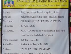 KONTRAKTOR PEMENENANG TENDER PROYEK REKONTRUKSI JALAN RANCA TALES TAKTAKAN SAAT DIKONFIRMASI SALING LEMPAR DAN MASIH BUNGKAM.