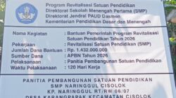 Dapatkan Kucuran APBN Rp1,4 Miliar, SMP Naringgul Mulai Revitalisasi Ruang Kelas dan Perpustakaan