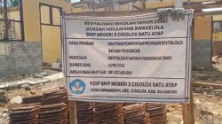 Dugaan Proyek Asal-Asalan, Revitalisasi SMPN 3 Cimapag Senilai Rp 1,1 Miliar Disinyalir Kurangi Spek Besi