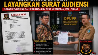 Pertanyakan Legalitas Penutupan Irigasi, LSM Laskar NKRI Tempuh Jalur Audiensi