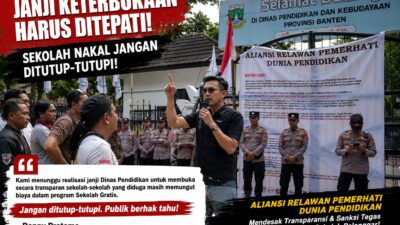 Ketua LSM Transparansi Kajian Masyarakat: Jangan Ada yang Ditutup-Tutupi, Publik Berhak Tahu Sekolah Mana yang Masih Memungut Biaya dalam Program Sekolah Gratis